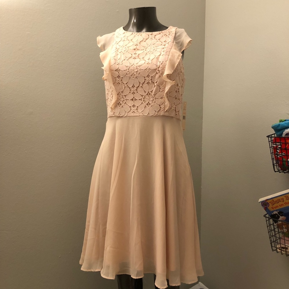 nanette lepore lacy chiffon dress